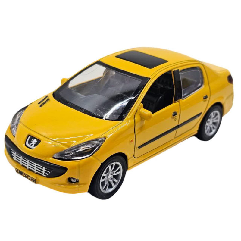 ماشین بازی ناب سل مدل پژو 207 فلزی موزیکال چراغدار عقب کش کد Peugeot 207 metallic musical with pull-back lights