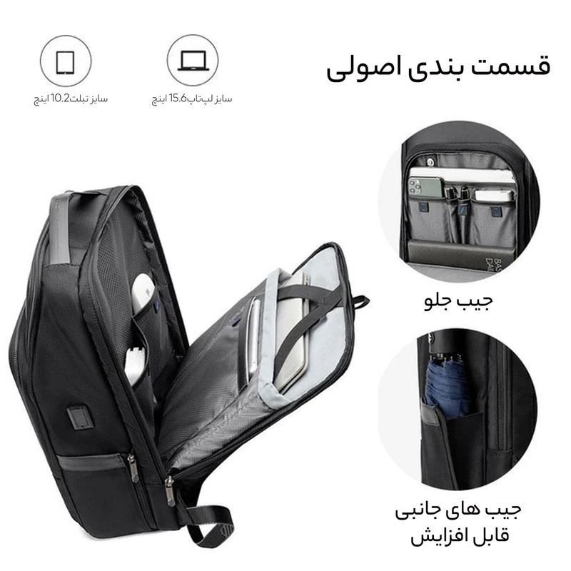 کوله پشتی لپ تاپ آرتیک هانتر مدل  B00403 مناسب برای لپ تاپ 14.1 تا 15.6 اینچی