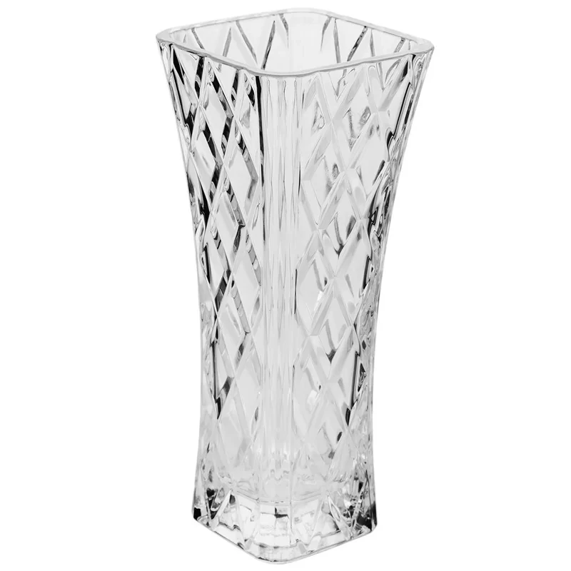 گلدان شیشه‌ای تویو ساساکی مدل P-26497-EX-V، ابعاد 21 سانتی‌متر طول و 7.5 سانتی‌متر قطر دهانه، وزن 759 گرم
