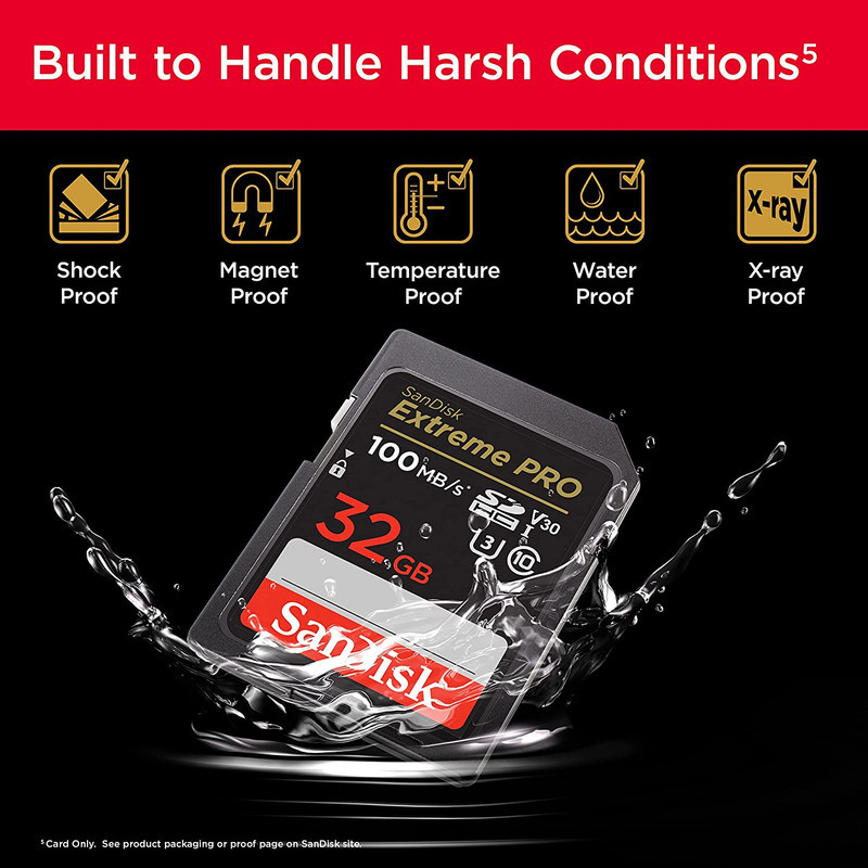 کارت حافظه SDHC سن دیسک مدل Extreme Pro V30 کلاس 10 استاندارد UHS-I U3 سرعت 100mbps ظرفیت 32 گیگابایت