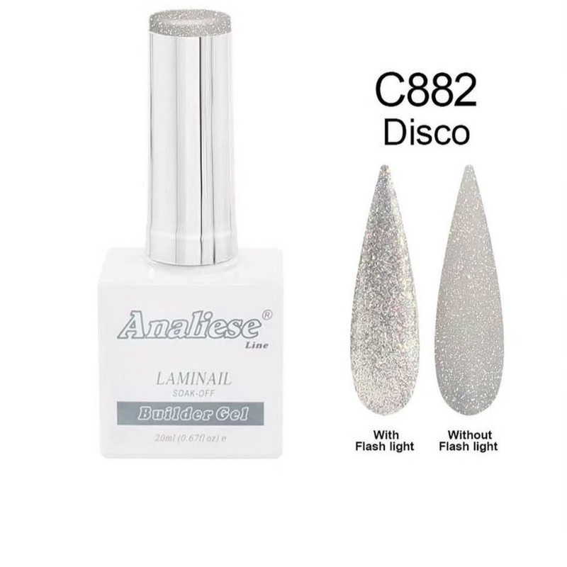 لمینت کاشت ناخن دیسکو آنالیز مدل C882 حجم 20 میلی لیتر رنگ طوسی شاین دار