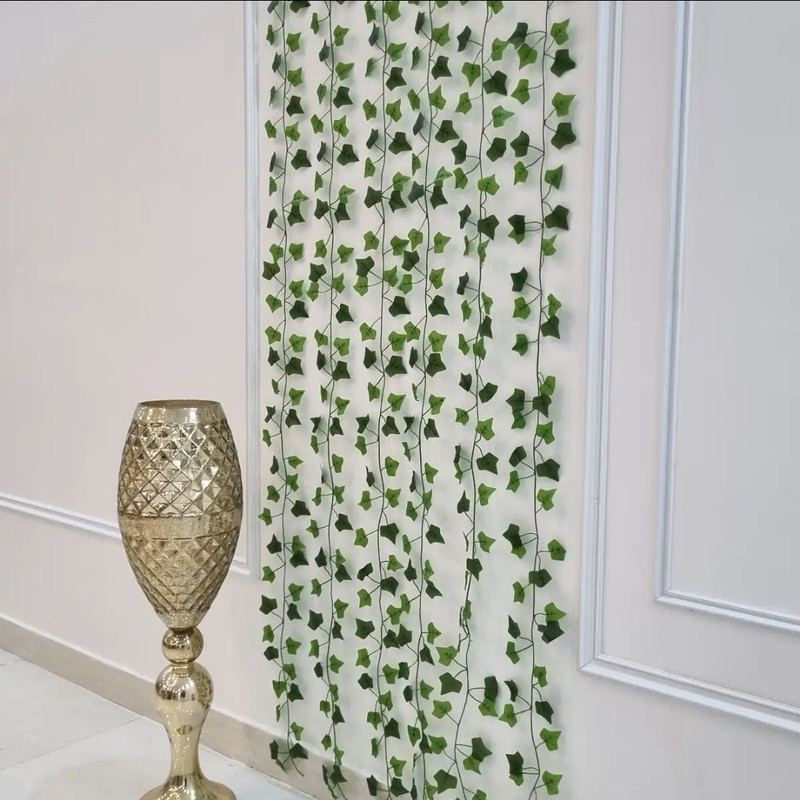 گل مصنوعی مدل ریسه برگ پاپیتال گیاه لمسی بسته ۱۲ عددی