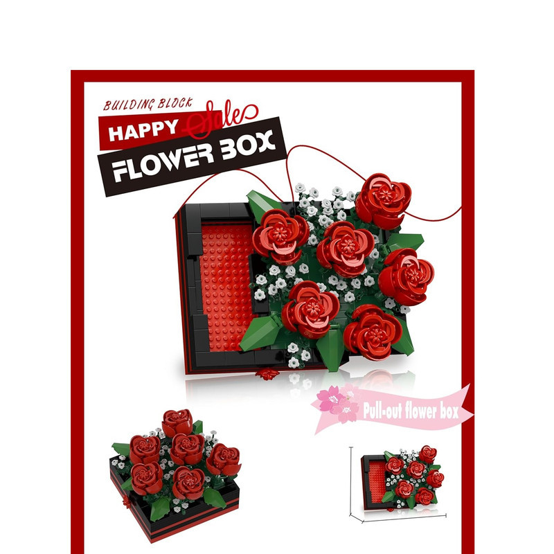 ساختنی 687 تکه مدل جعبه گل طرح Rose کد 7372