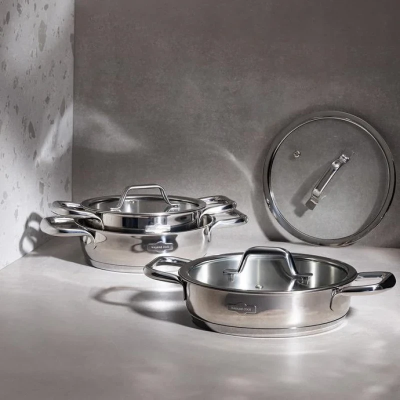 سرویس تابه استیل 6 پارچه مادام کوکو مدل Luna Shallow Pan Set