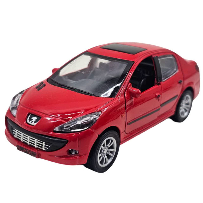 ماشین بازی ناب سل مدل پژو 207 فلزی موزیکال چراغدار عقب کش کد Peugeot 207 metallic musical with pull-back lights