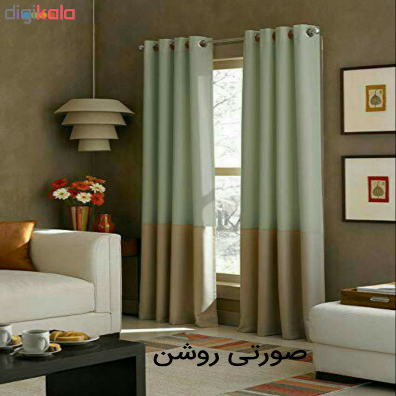 مجموعه دو عددی پرده کتان دورنگ مدل Kd12