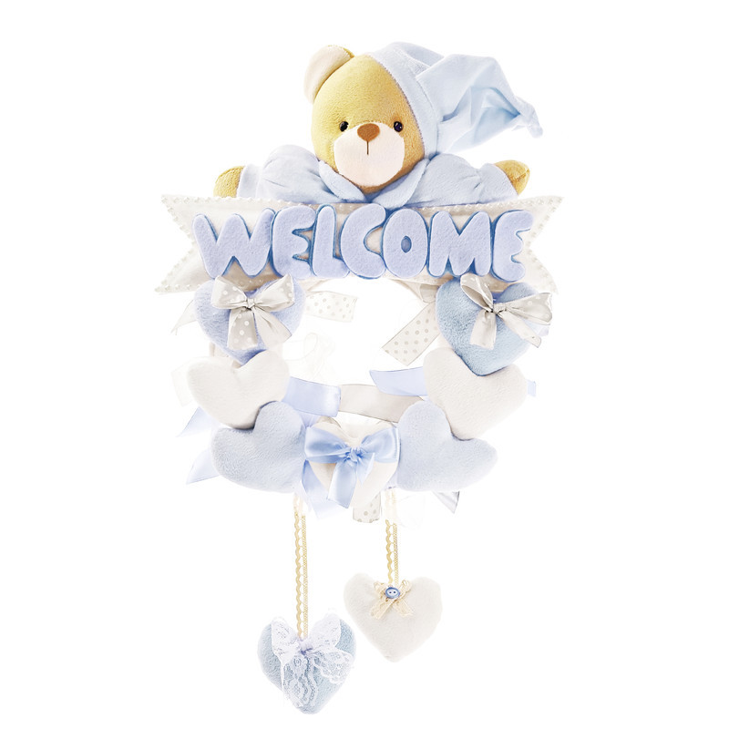 آویز تزیینی اتاق کودک طرح خرس نانان مدل Welcome کد WBlu
