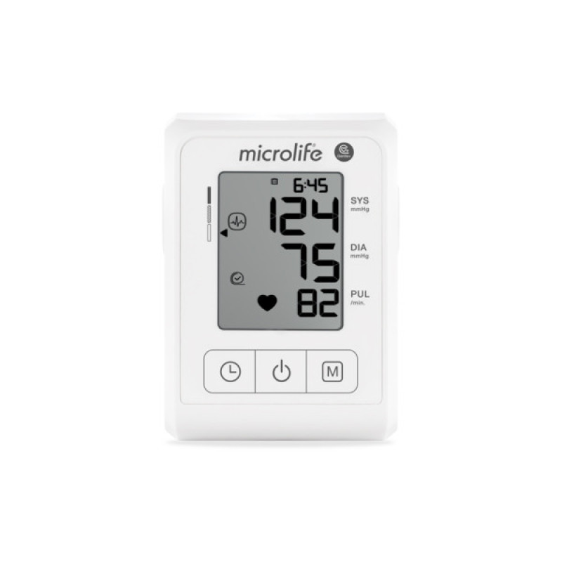 فشارسنج بازویی دیجیتال مایکرولایف مدل BP B1 Classic با قابلیت تشخیص آریتمی، نمایش میانگین نتایج و ذخیره 30 رکورد اندازه‌گیری، مناسب بازو 22 تا 42 سانتی‌متر و دارای تاییدیه CE