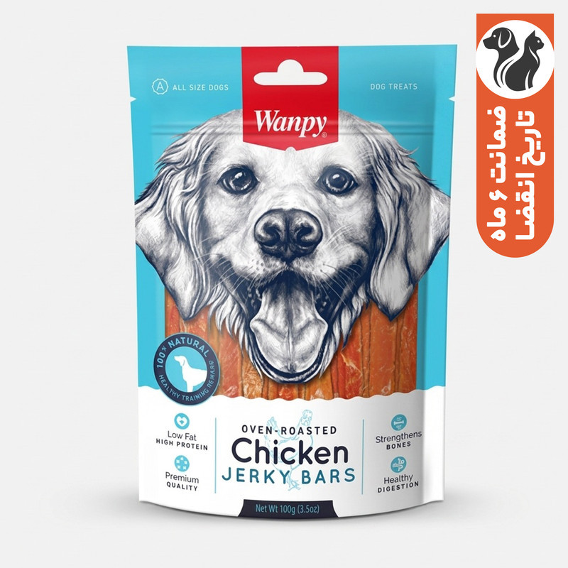تشویقی سگ ونپی مدل Chicken Jerky Bars با طعم مرغ وزن 100 گرم