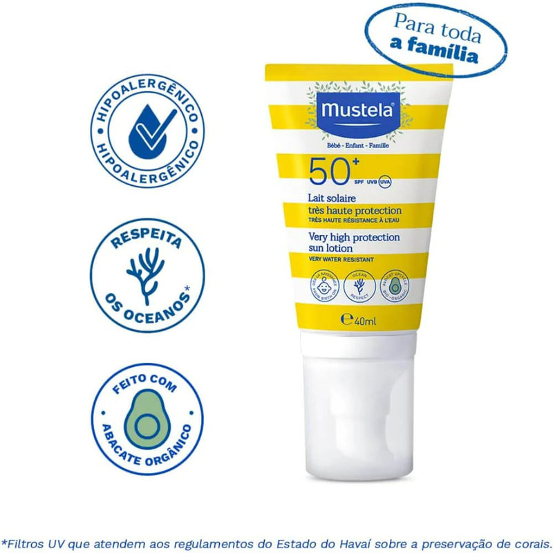 لوسیون ضد آفتاب کودک موستلا مدل Lait solaire حجم 40 میلی لیتر