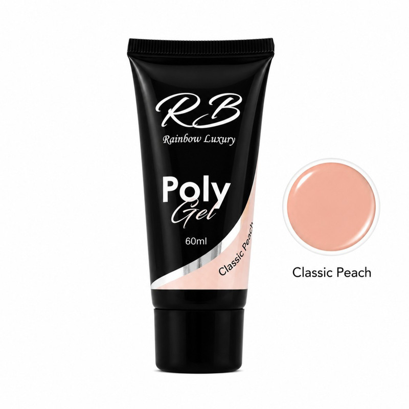 پلی ژل ناخن ار بی مدل Classic Peach حجم 60 میلی‌لیتر رنگ هلویی