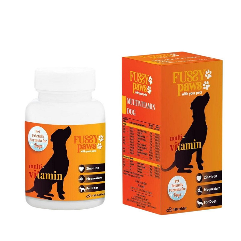 قرص مولتی ویتامین سگ فاسی پاوز Fussy Paws مدل Multivitamin Tablets بسته 150 عددی