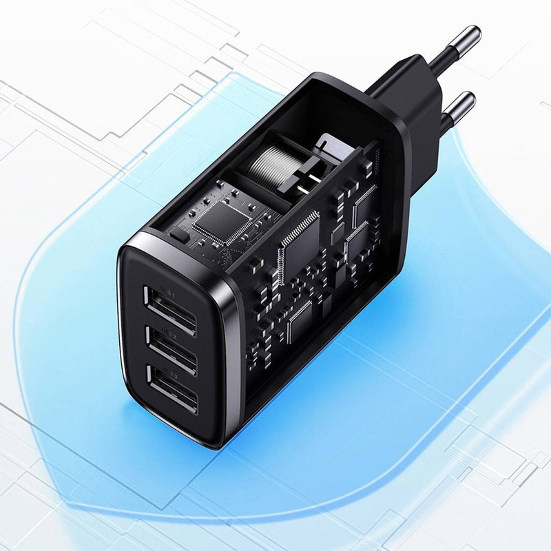 شارژر دیواری باسئوس مدل Compact Charger 3port
