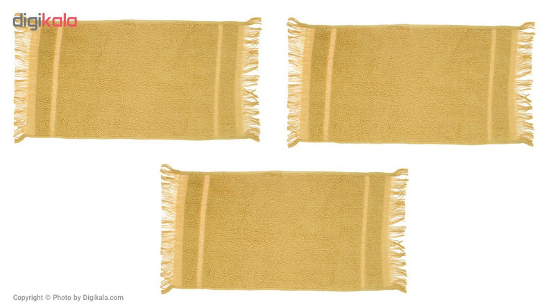 حوله دستی فرش مریم مدل A02 ابعاد 30 × 60 سانتی‌متر بسته 3 عددی