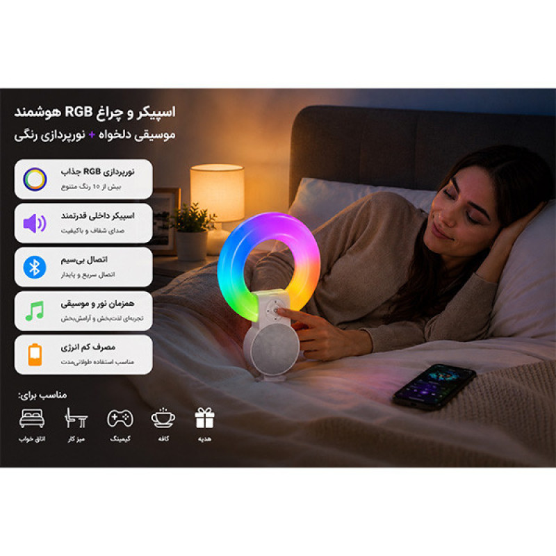 اسپیکر بلوتوثی قابل حمل مدل RGB--3