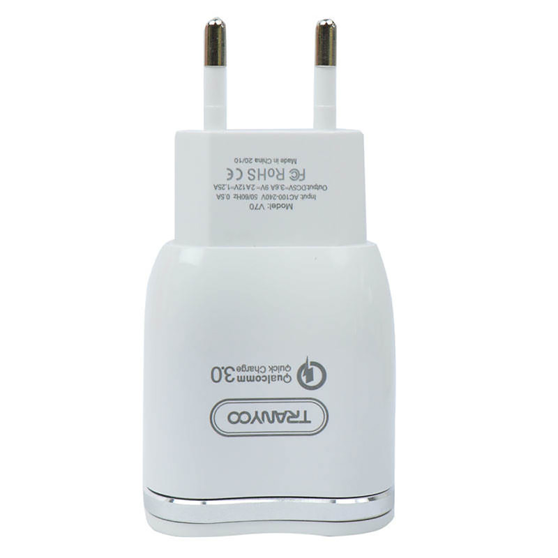 شارژر دیواری ترانیو مدل V70 به همراه کابل تبدیل MicroUSB