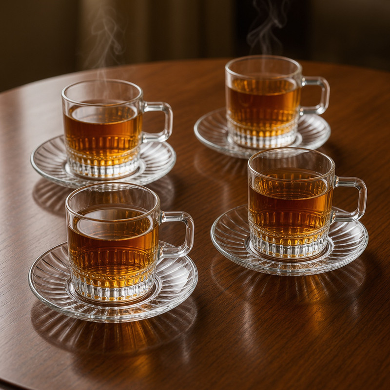 ست فنجان و نعلبکی 12 پارچه مناسب برای 6 نفر دلی مدل Tea and coffee