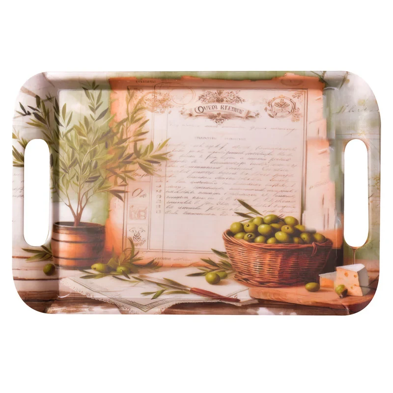 سینی  دسته دار مهروز مدل 1005 زیتون سایز 18*28 سانتیمتر