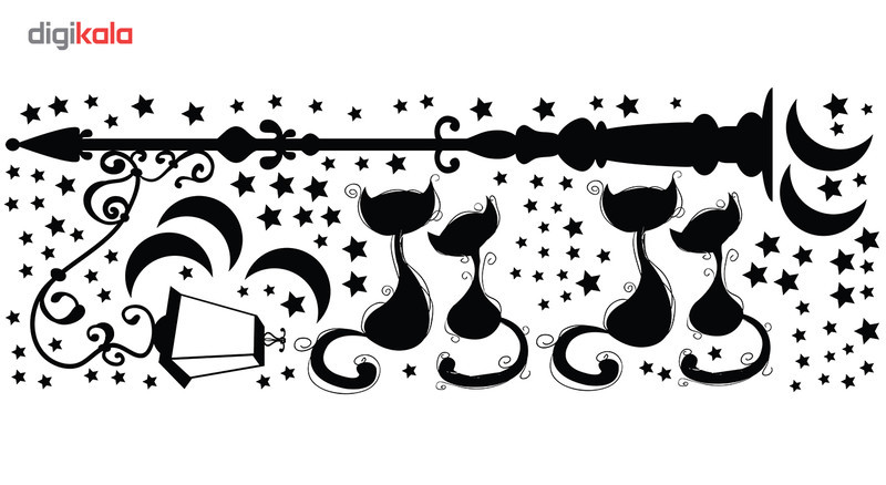 استیکر دیواری سالسو طرح calm night cats a.z