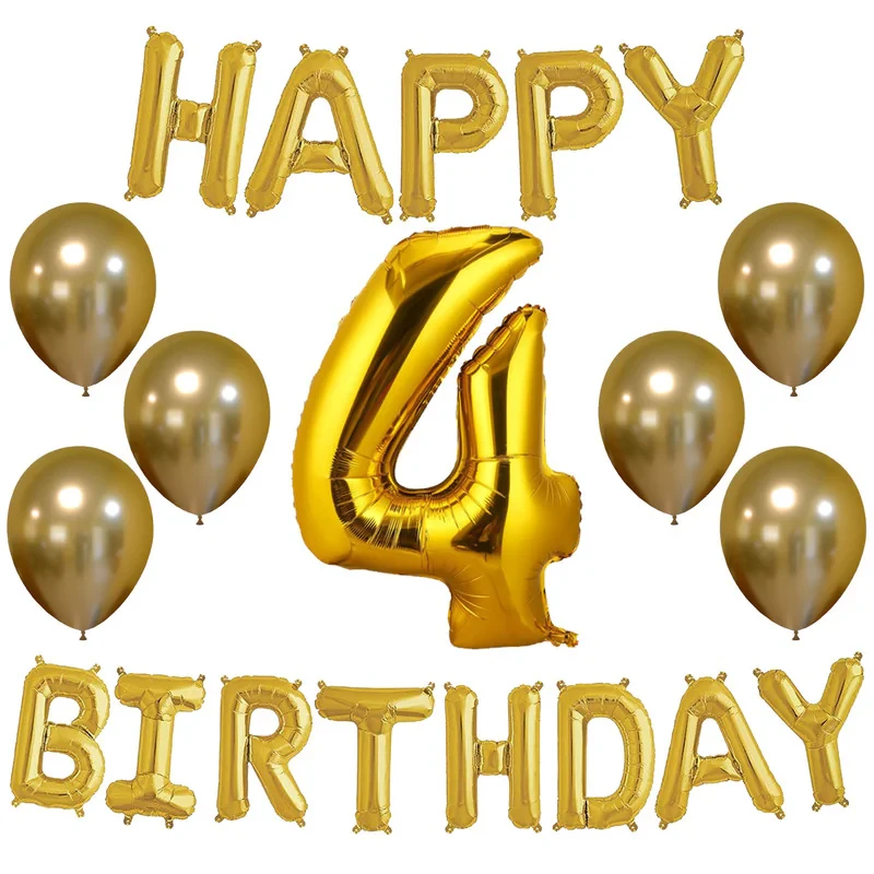 بادکنک فویلی مسترتم طرح هپی برث دی پلاس 4 مجموعه 20 عددی