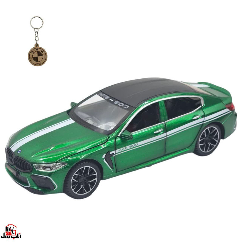 ماکت ماشین ناب سل مدل بی ام و فلزی چراغدار موزیکال BMW M8 MANHART به همراه جاسوییچی