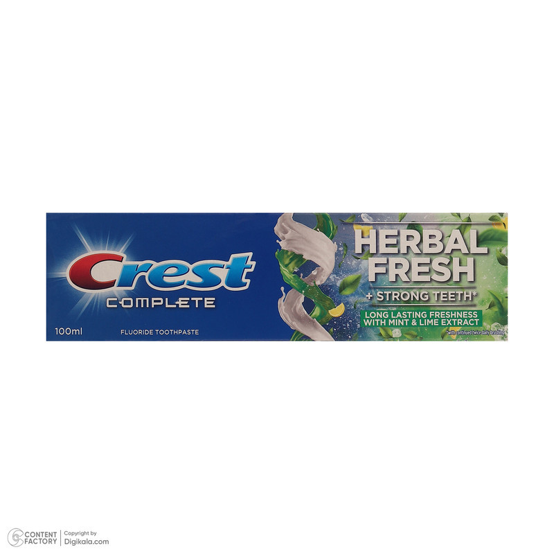 خمیر دندان کاهش دهنده پلاک دندان کرست مدل HERBAL FRESH حجم 100 میلی‌لیتر