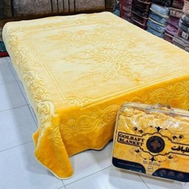 پتو گلبافت مدل الوان برجسته کد 350 سایز 240x220 سانتی متر