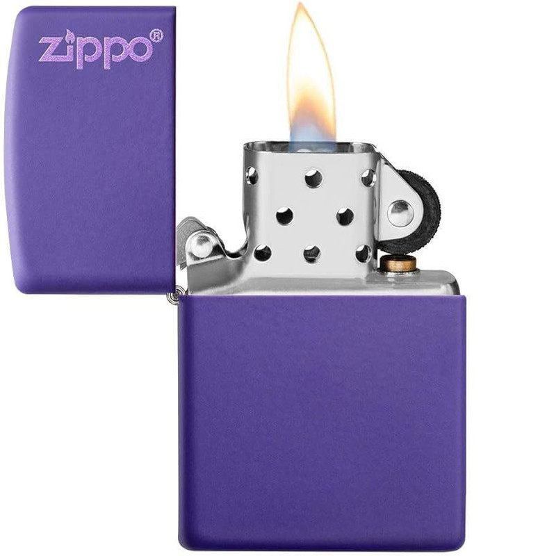 فندک بنزینی زیپو مدل PURPLE MATTE ZIPPO LOGO کد 237ZL