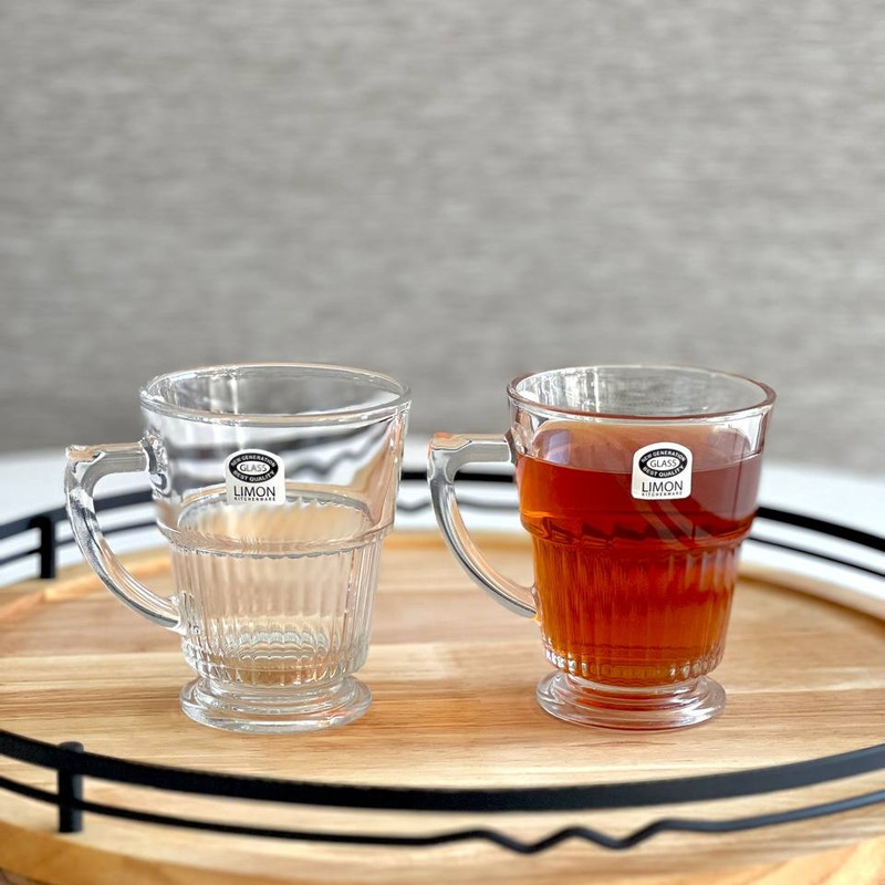 لیوان لیمون مدل دسته دار کد 2485 مجموعه 6 عددی