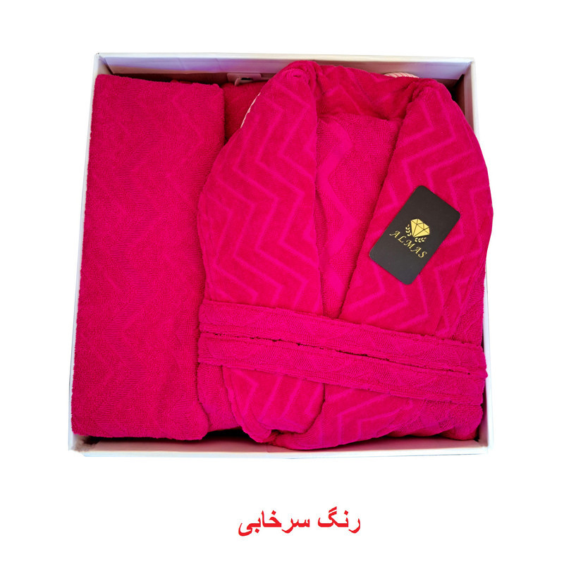 سرویس حوله پالتویی ۴ تکه الماس مدل تن پوش برجسته کد  H_403 سایز ۱۲۵ سانتی متر