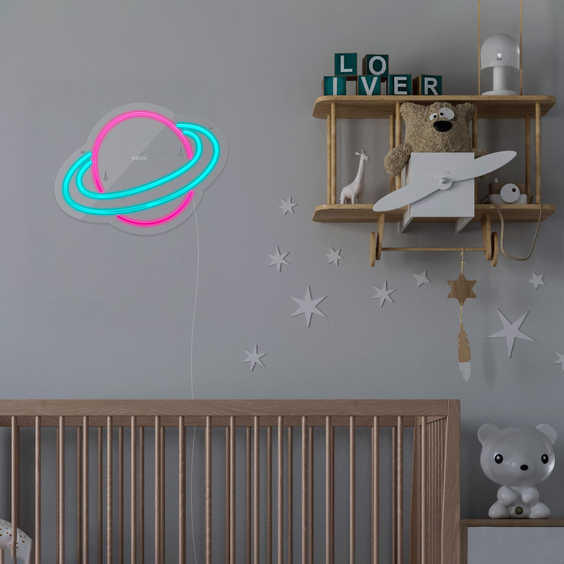 چراغ دیواری نئون دیزاین طرح Planet_PN