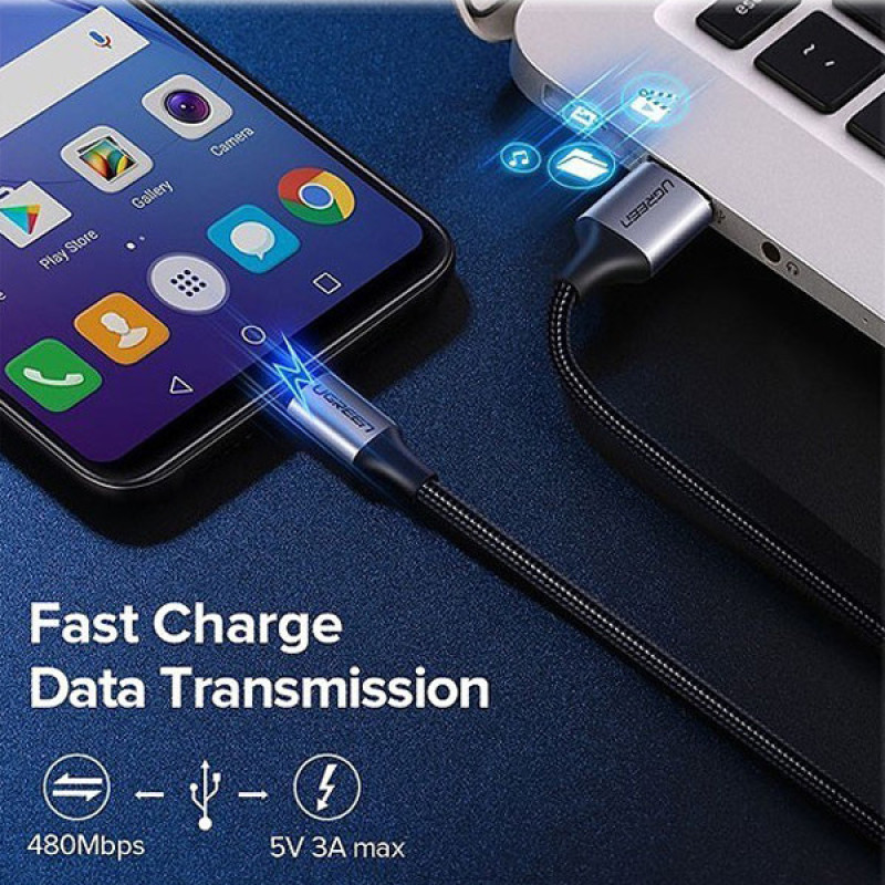 کابل تبدیل USB 2.0 به MICROUSB 2.0 یوگرین مدل US290 طول 2 متر