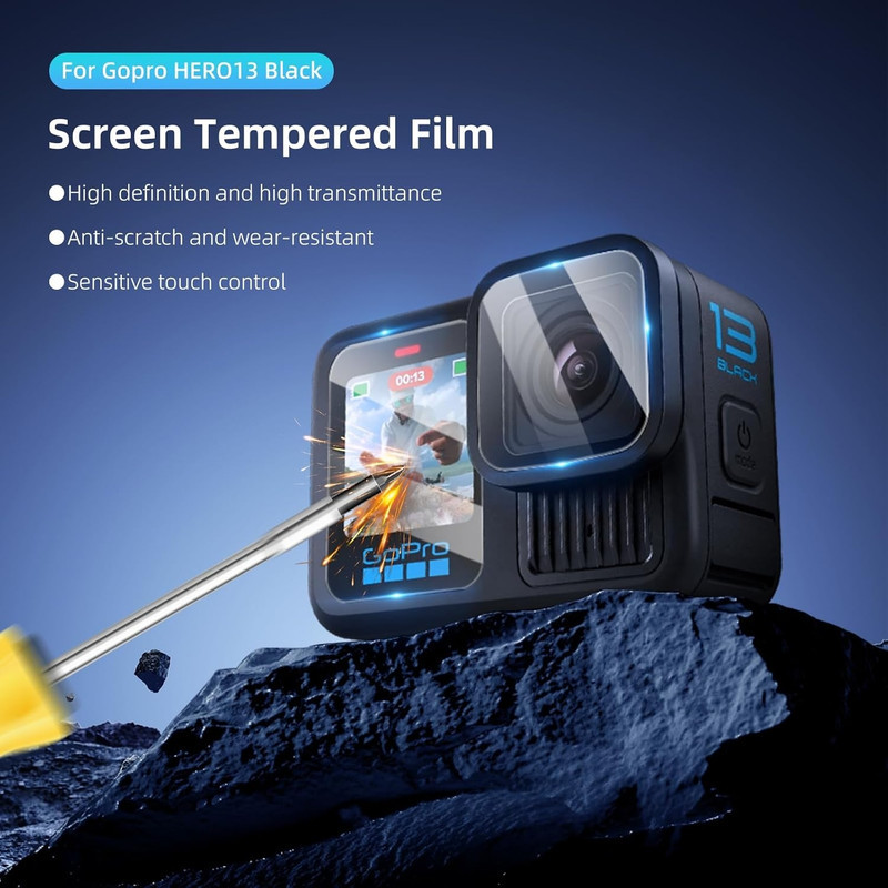 محافظ صفحه نمایش شیشه ای بادیگارد مدل GL مناسب برای دوربین گوپرو GoPro Hero 9  10  11  12  13