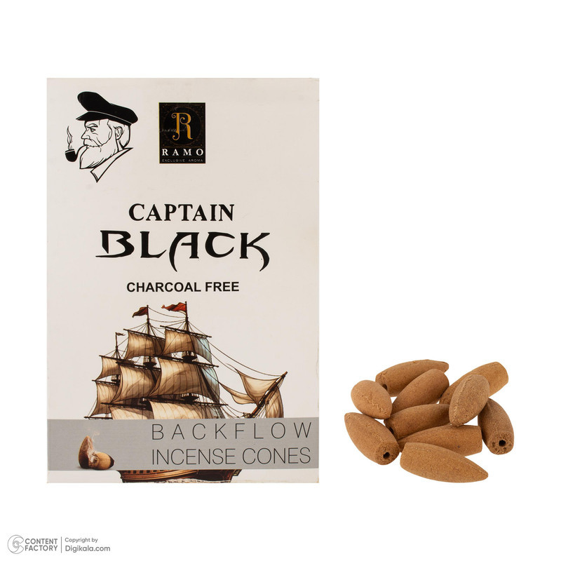 عود رامو مدل آبشاری رایحه ادکلن CAPTAIN BLACK بسته 10 عددی