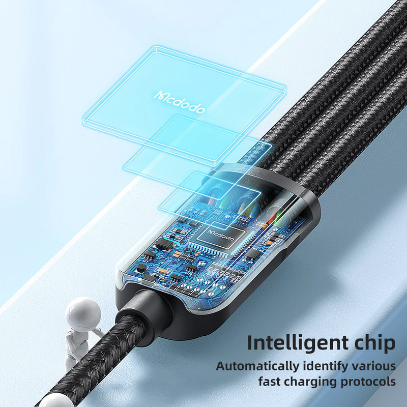 کابل تبدیل  USB به microUSB  لایتنینگ  USB-C مک دودو مدل CA-0930 طول 1.2 متر