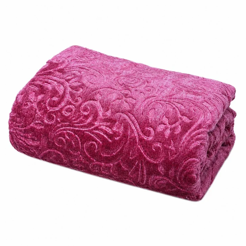 پتو گلبافت 2 نفره مدل برتر گل برجسته سایز 240x220 سانتی‌متر