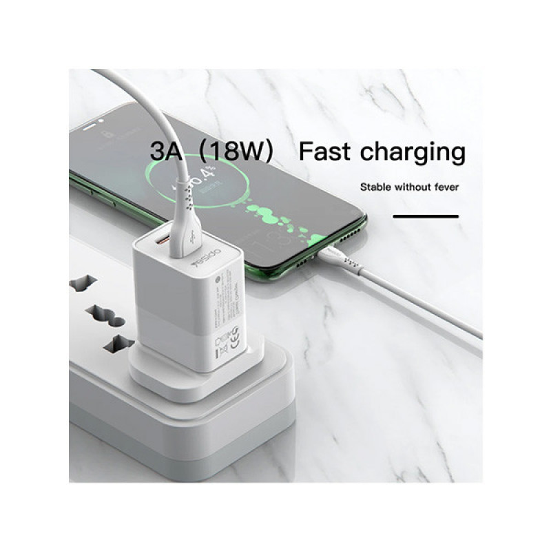 کابل تبدیل USB به USB-C یسیدو مدل CA7I طول 1 متر
