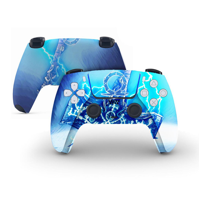 استیکر کنسول و دسته بازی و هدفون PS5 مات مدل gow ragnarok دستگاه دیسک خور