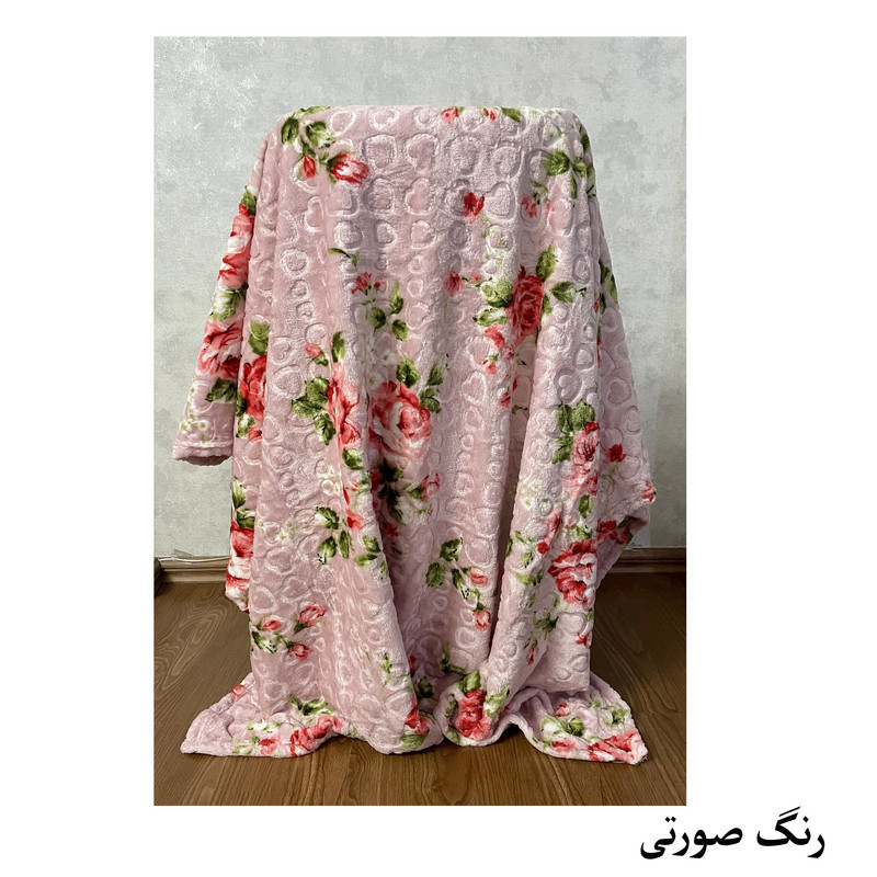 پتو 1 نفر هنرمند مدل گل ابریشمی  سایز 220x160 سانتی‌متر