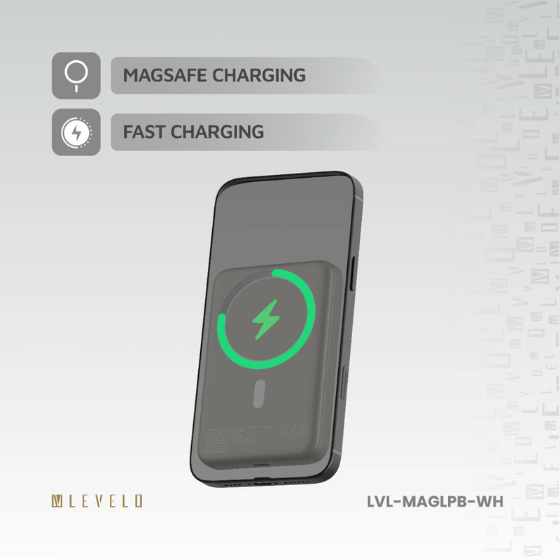 پاوربانک 20 وات لِولو مدل MagLight ظرفیت 8000 میلی‌آمپرساعت