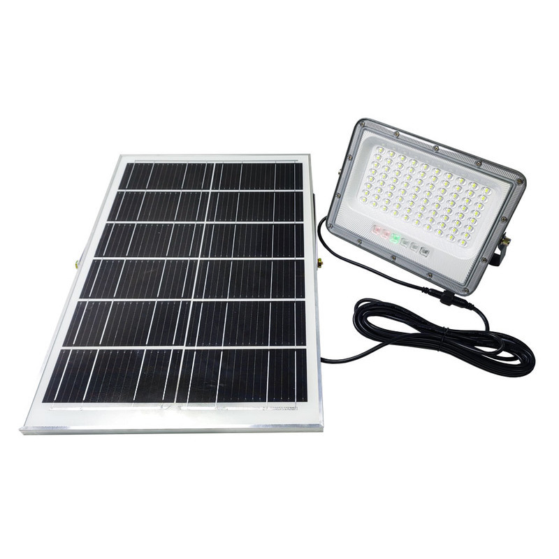 پروژکتور خورشیدی 100 وات مدل 100W کد 801 به همراه پنل خورشیدی