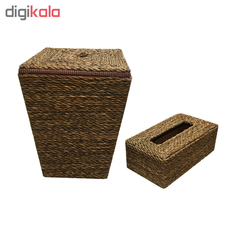 ست سطل و جعبه دستمال کاغذی مدل SHIKA