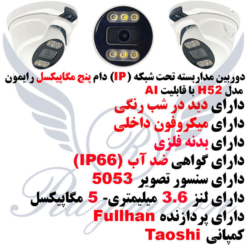 دوربین مداربسته تحت شبکه رایمون مدل 5MP-H52-IP-AI