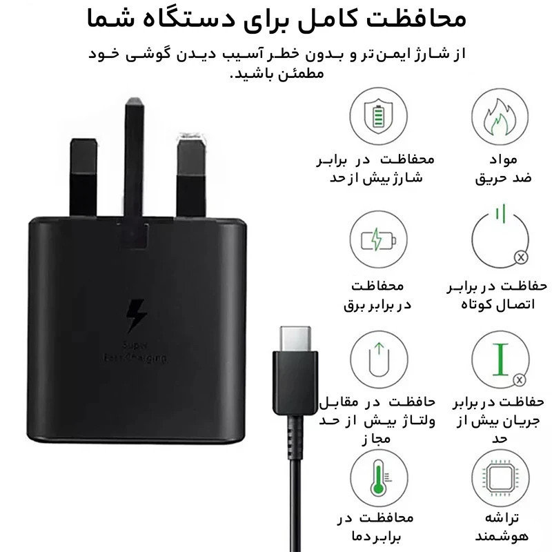 شارژر دیواری 25 وات ام پی مدل A51A71 به همراه کابل USB-C