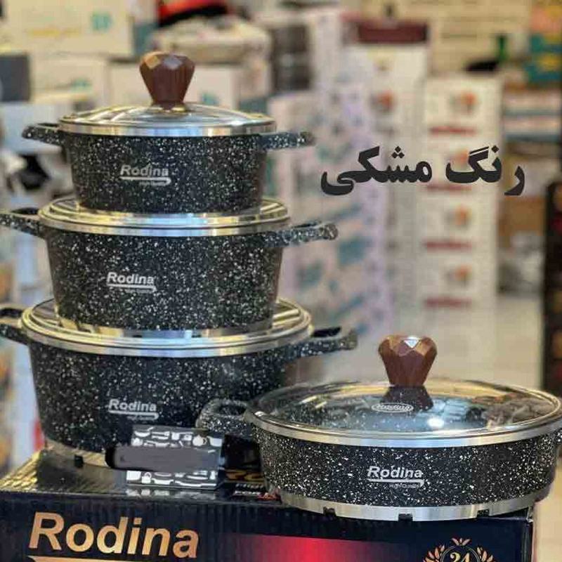 سرویس قابلمه و تابه آلمینیوم گرانیت 8 پارچه رودینا کد 08