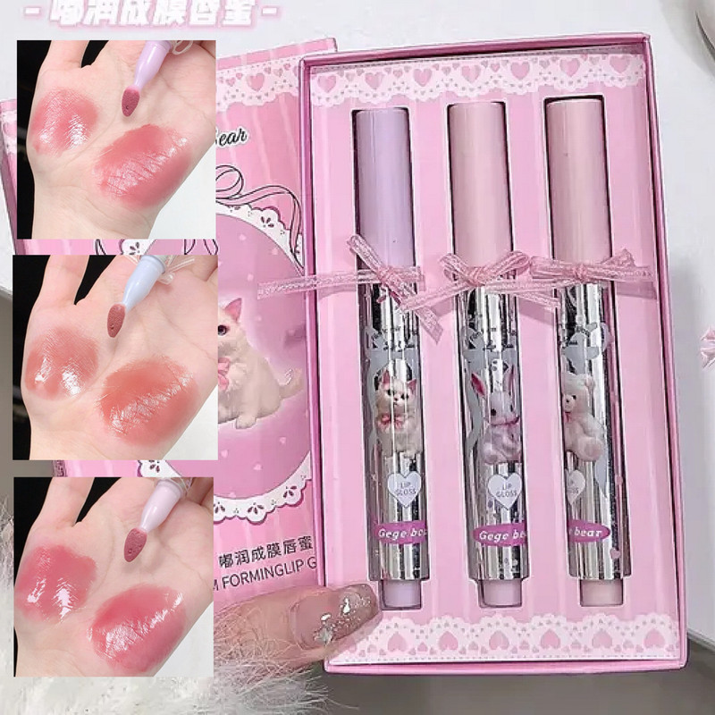رژ لب مایع گه گه بیر  کد 01 مجموعه 3 عددی