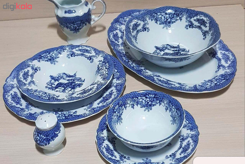 سرویس غذاخوری 102 پارچه چینی پردیس مدل الگانس طرح ویلیج 808