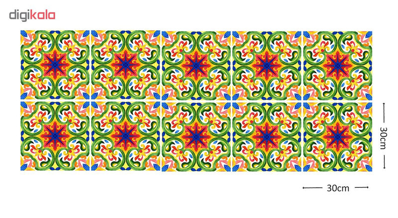 استیکر کاشی طرح دشت رنگ بسته 10 عددی