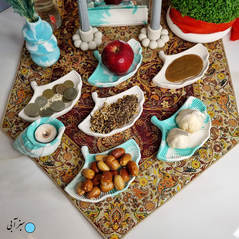 مجموعه ظروف هفت سین 10 پارچه مدل راسپینا