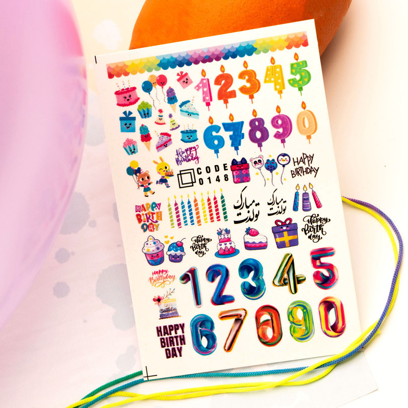 برچسب لنز ناخن مدل تولد کد 148